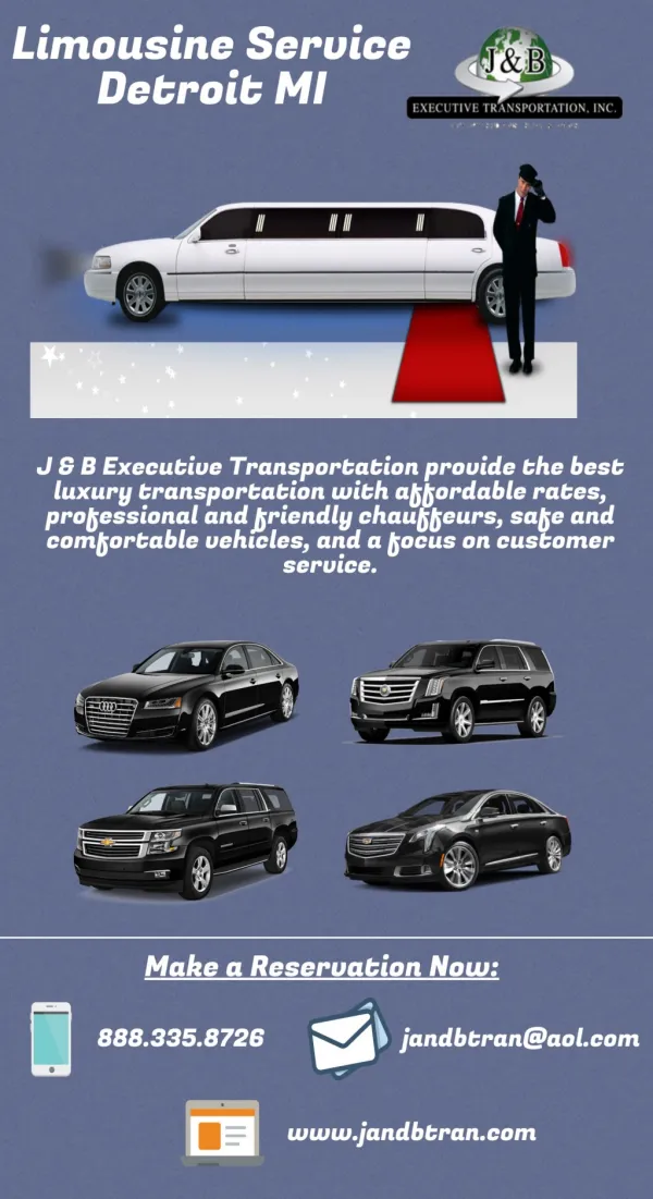 Limousine Service Detroit MI - J & B Executive Transportation