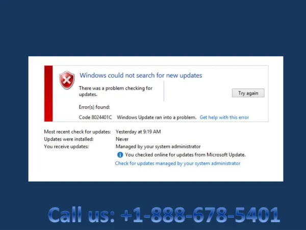 How To Fix 1-888-678-5401 Windows 8 Update Error