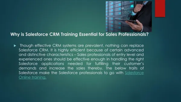 Why is Salesforce CRM Training Essential for Sales Professionals?