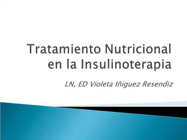 Tratamiento Nutricional en la Insulinoterapia