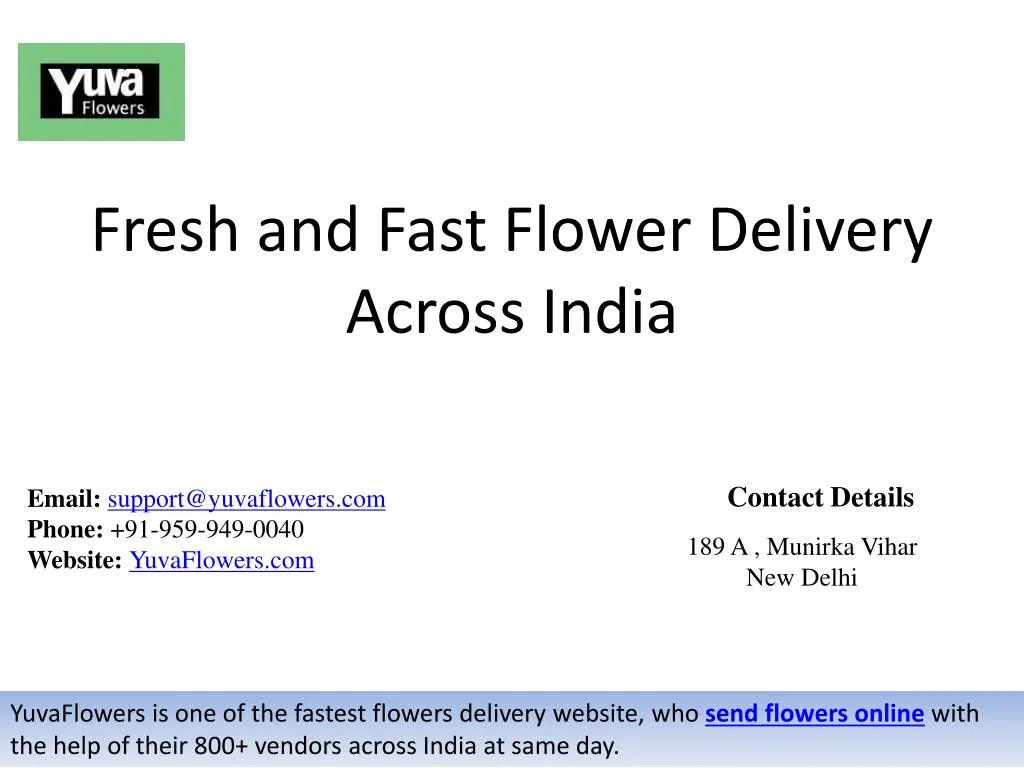 fresh and fast flower delivery across india