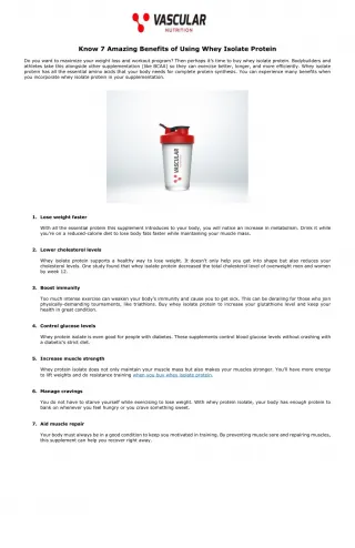 Know 7 Amazing Benefits of Using Whey Isolate Protein - slide 1