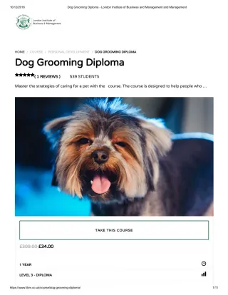 Dog Grooming Diploma - LIBM - slide 1