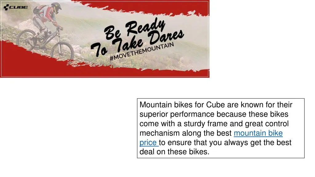 mountain bikes for cube are known for their