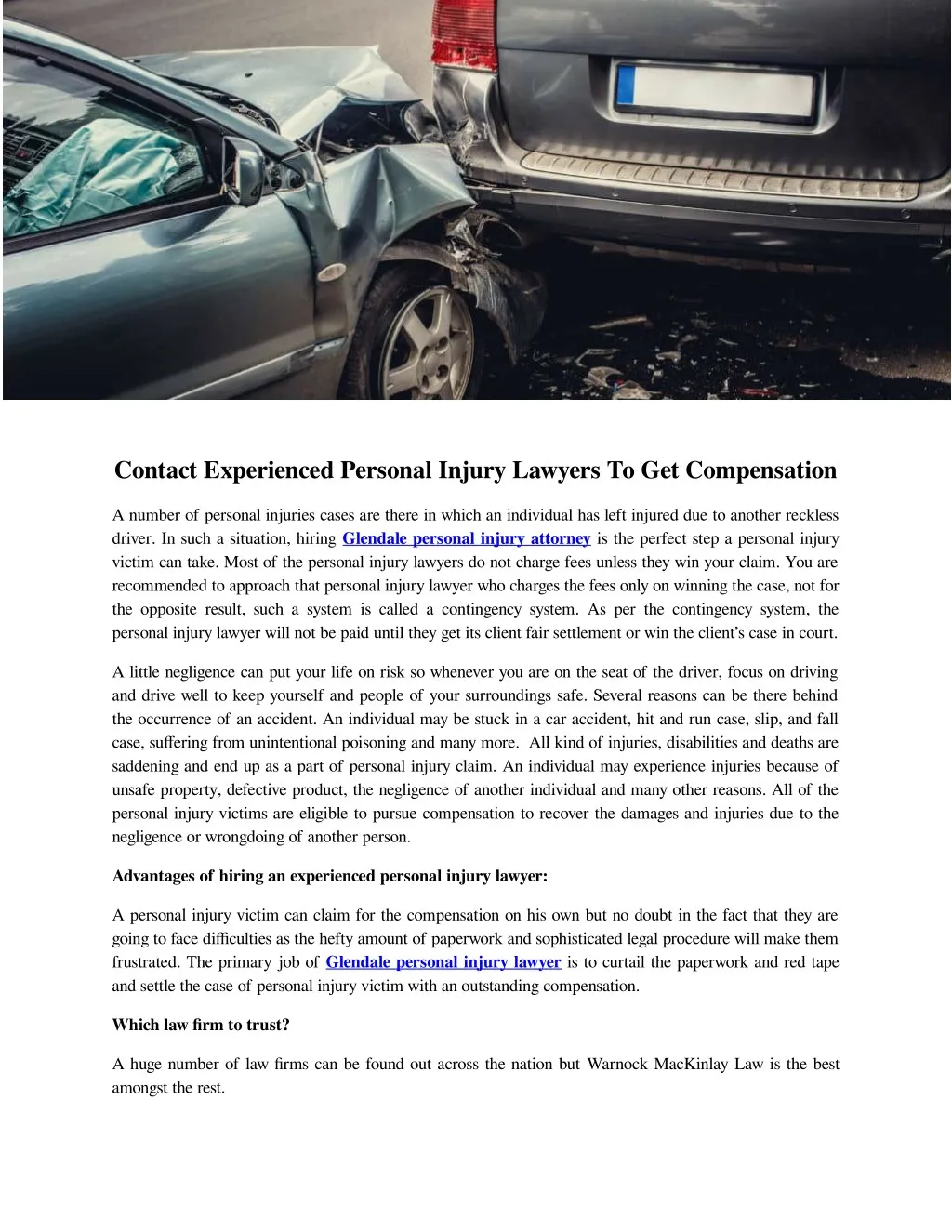 contact experienced personal injury lawyers