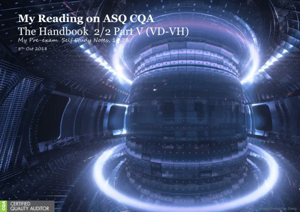 My Reading on ASQ CQA HB Part V Part 2