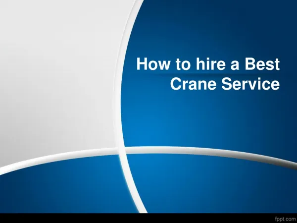 Crane Services in Chennai
