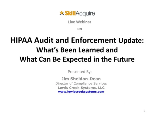 HIPAA Audits and Enforcement Updates