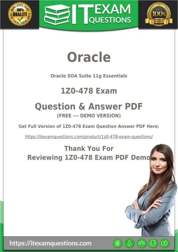 1Z0-478 Braindumps - Oracle SOA Infrastructure Implementation Certified Expert 1Z0-478 Exam Questions 2018