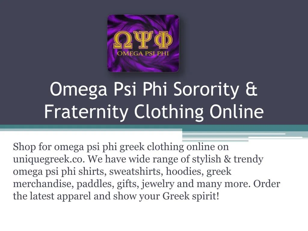 omega psi phi sorority fraternity clothing online