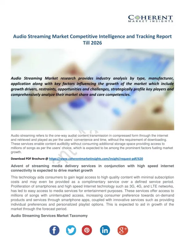 Audio Streaming Market Competitive Intelligence and Tracking Report Till 2026