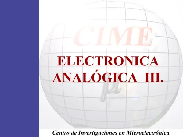 ELECTRONICA ANAL GICA III.