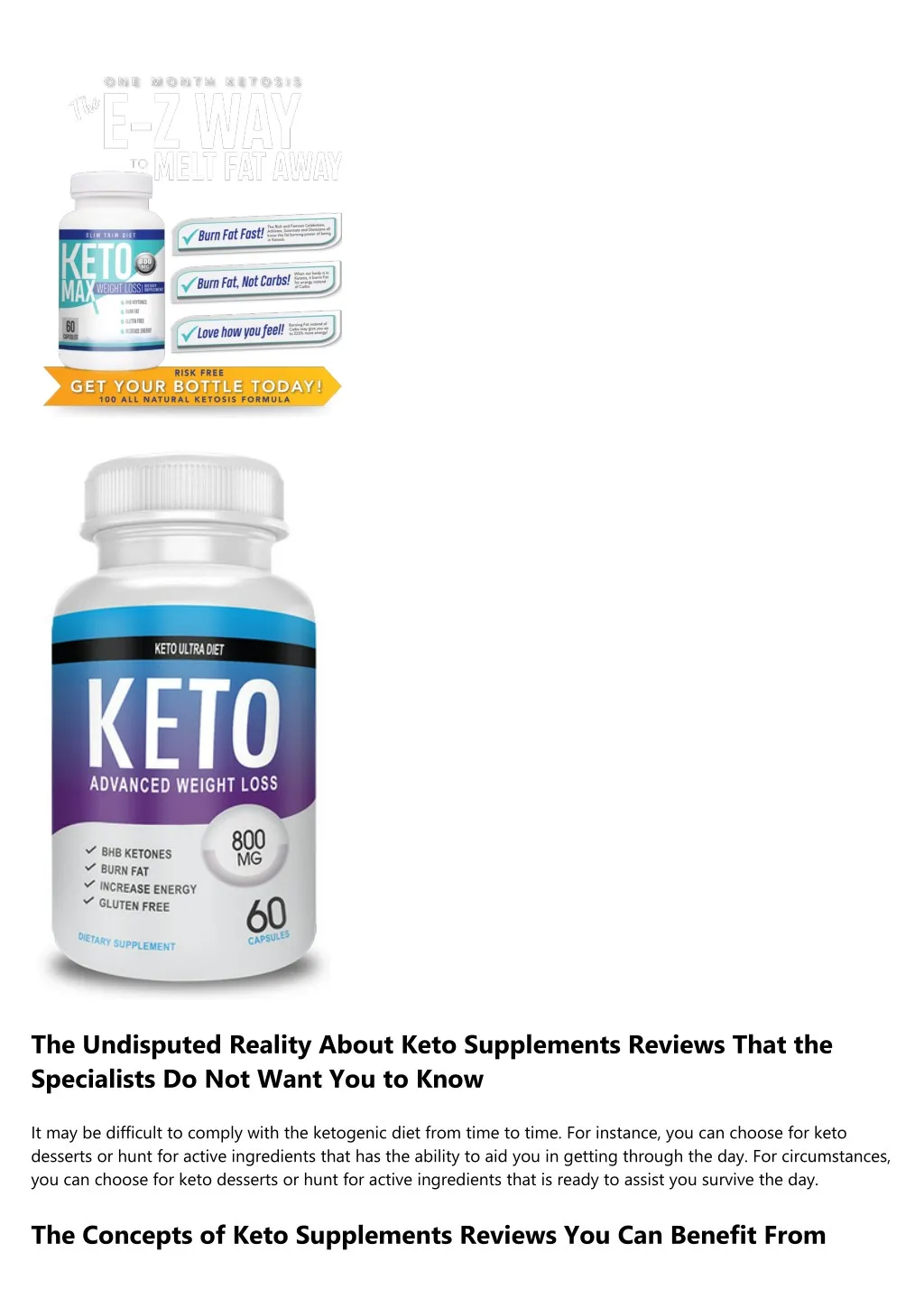 the undisputed reality about keto supplements