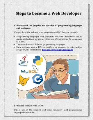 Steps to become a Web developer - slide 1