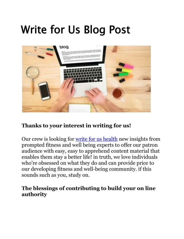 Write for Us Blog Post