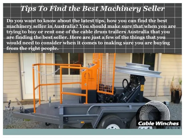 Tips To Find the Best Machinery Seller in Australia