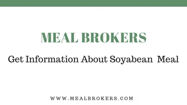 Find Information for Soybean Meal at an Affordable Price