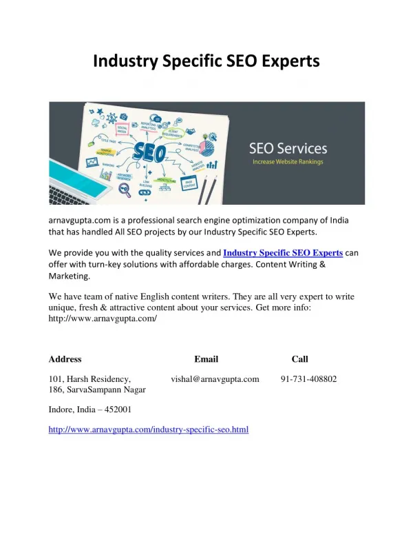 Industry Specific SEO Experts