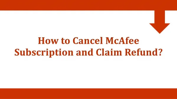 Cancel McAfee Subscription and Claim Refund