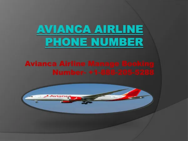 Avianca Airline Phone Number to Manage your Booking