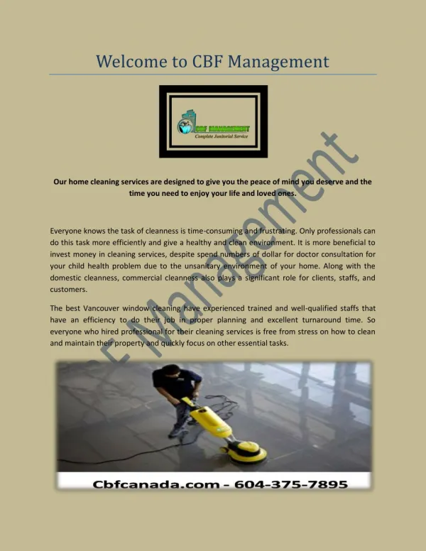 Cleaning Company Vancouver BC
