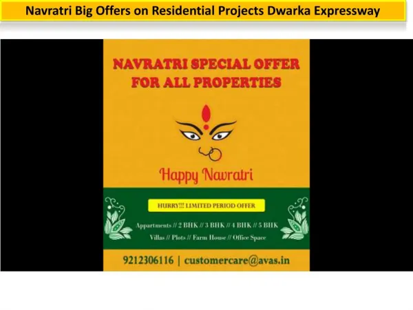 Navratri Big Offers on Residential Projects Dwarka Expressway