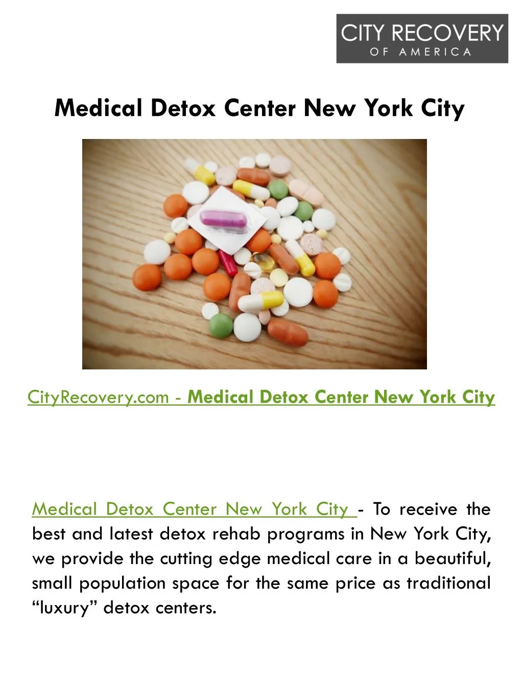 medical detox center new york city
