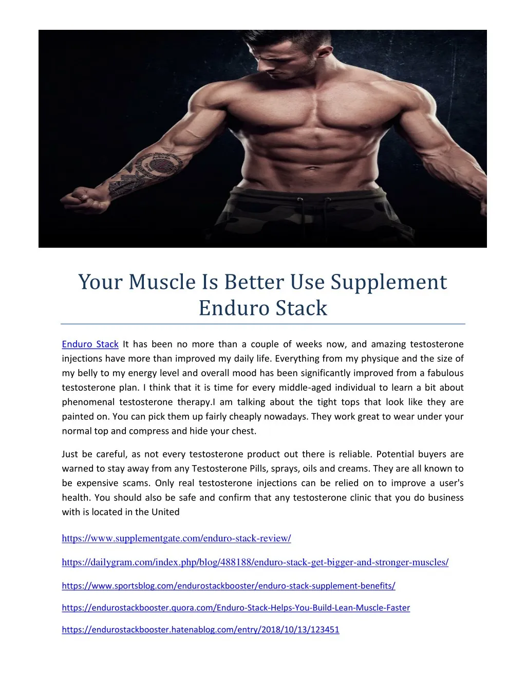 your muscle is better use supplement enduro stack