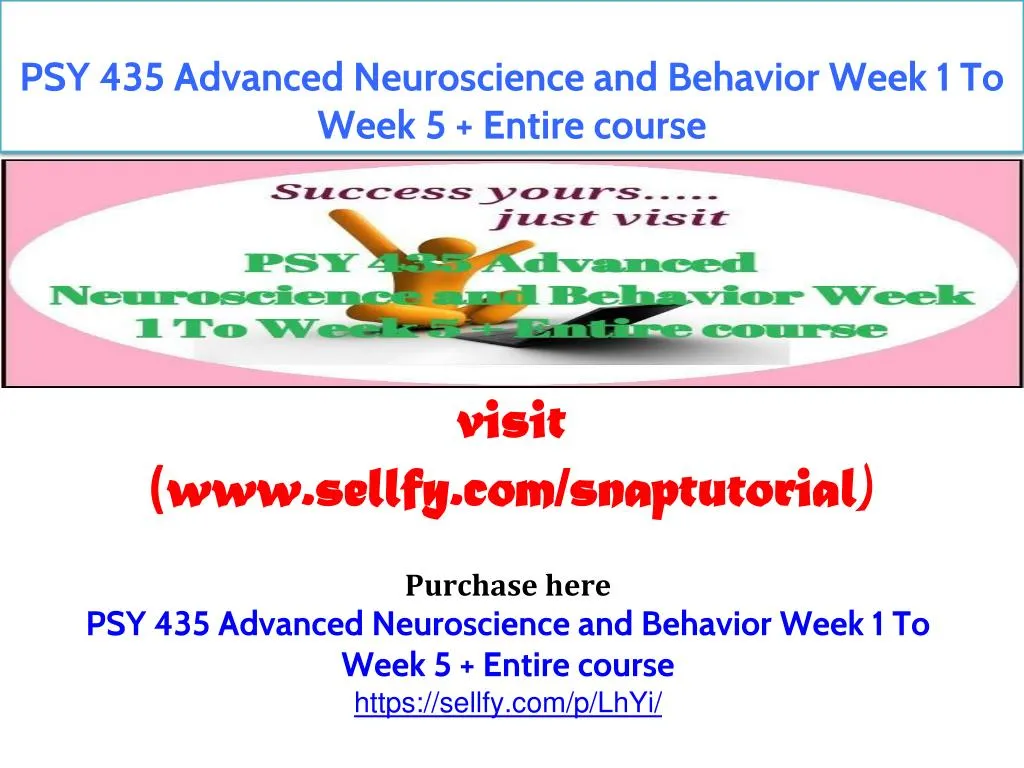 psy 435 advanced neuroscience and behavior week