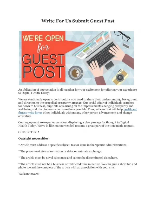 Write For Us Submit Guest Post