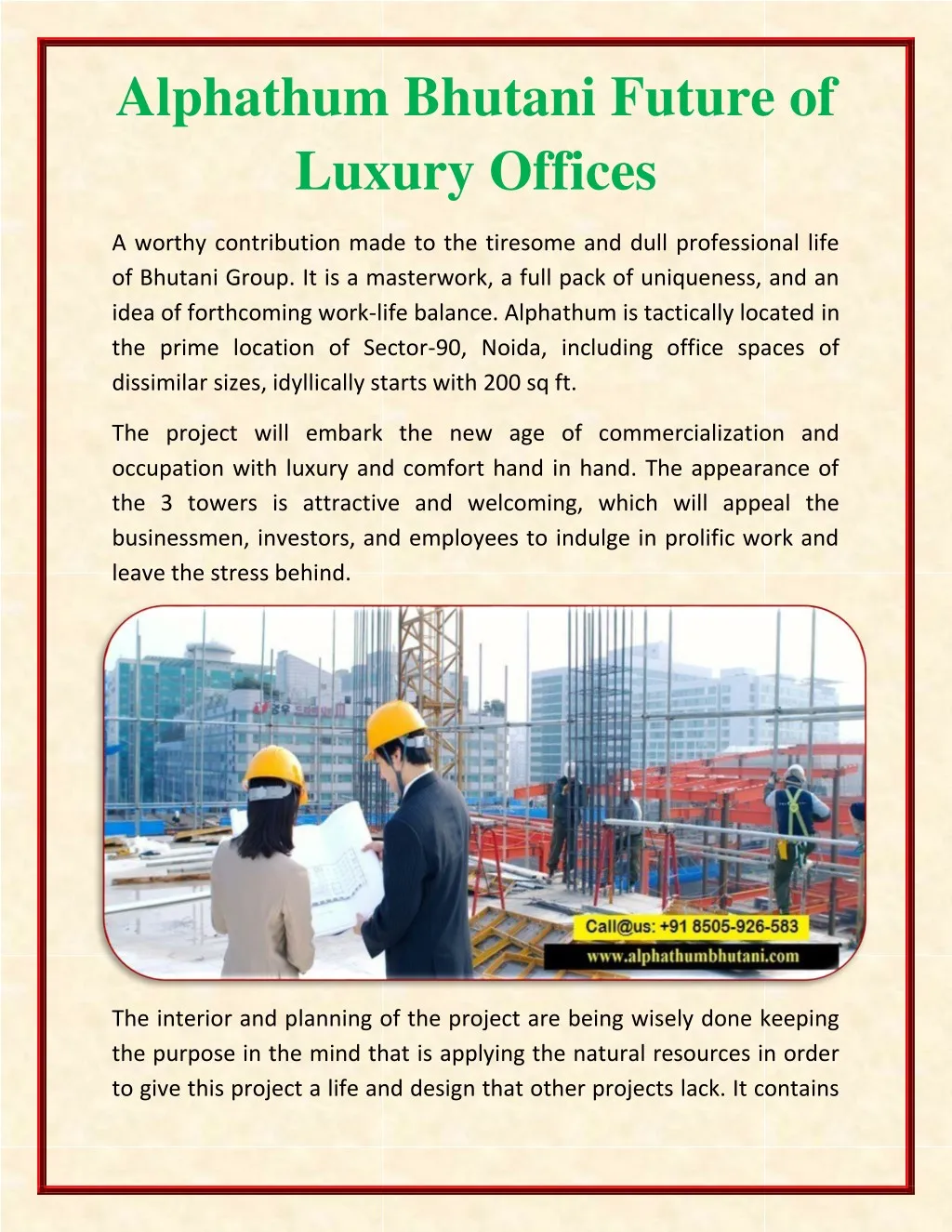 alphathum bhutani future of luxury offices