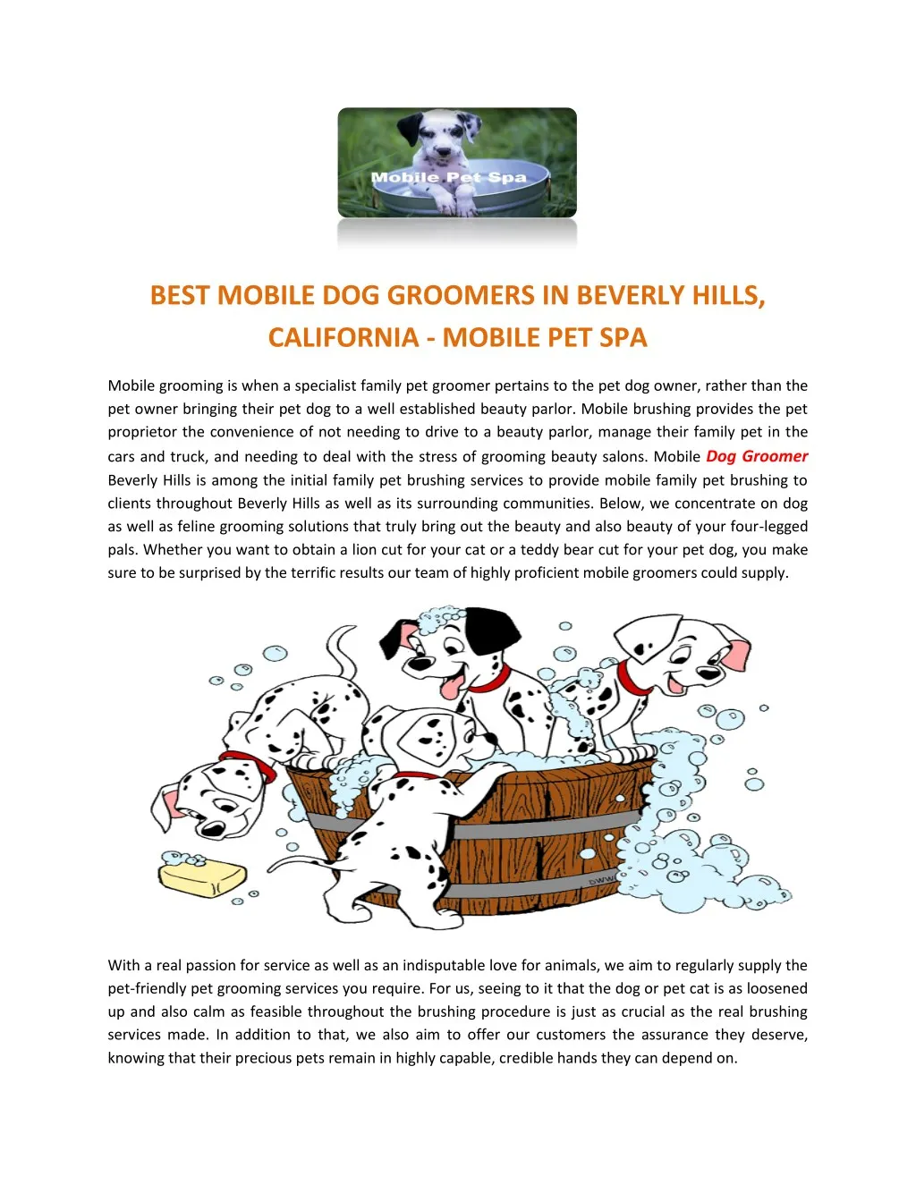 best mobile dog groomers in beverly hills