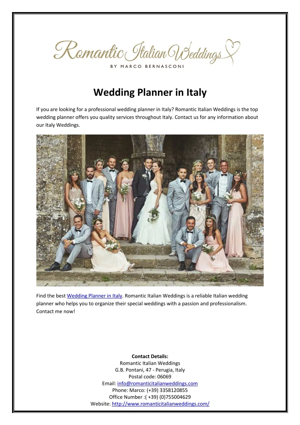 wedding planner in italy