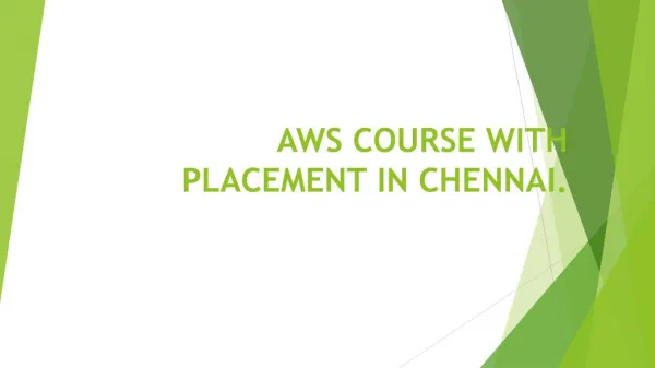 AWS Training in Chennai| Best AWS Institute| Certification| Placement