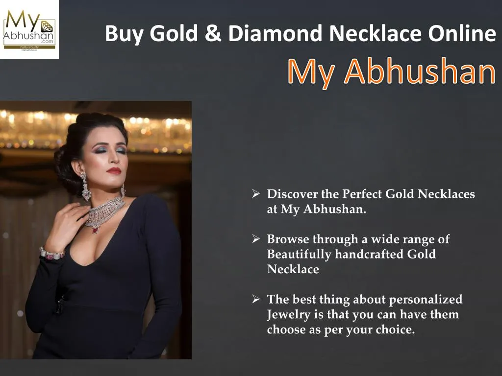 buy gold diamond necklace online my abhushan
