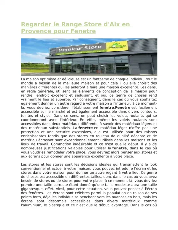 regarder le range store d aix en provence pour