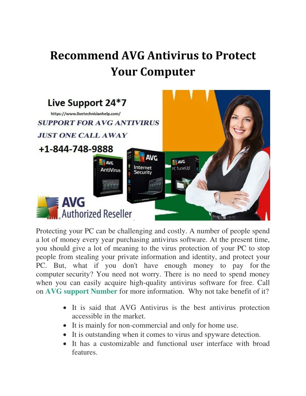 recommend avg antivirus to protect your computer