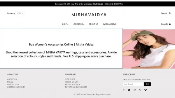 Buy Women's Accessories Online | Misha Vaidya