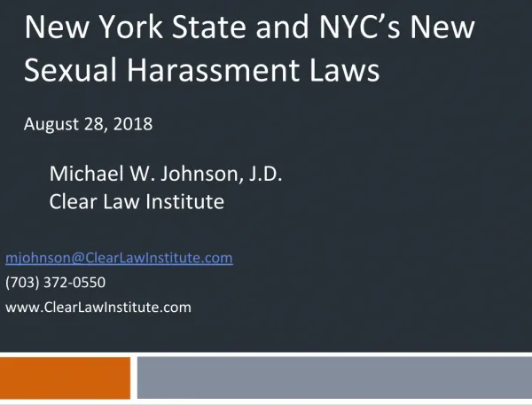 Workplace Harassment Training | Clear Law Institute