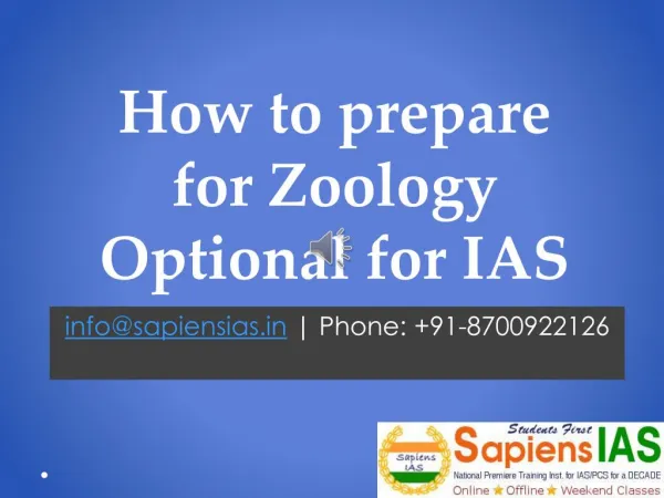 How to prepare for Zoology Optional for IAS