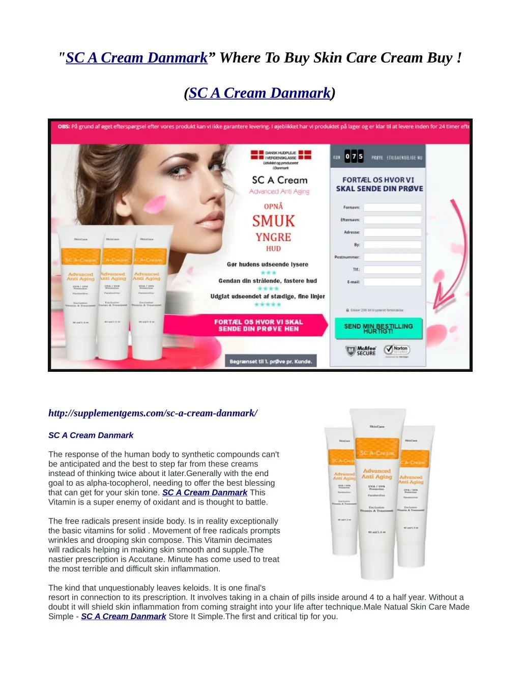 sc a cream danmark where to buy skin care cream