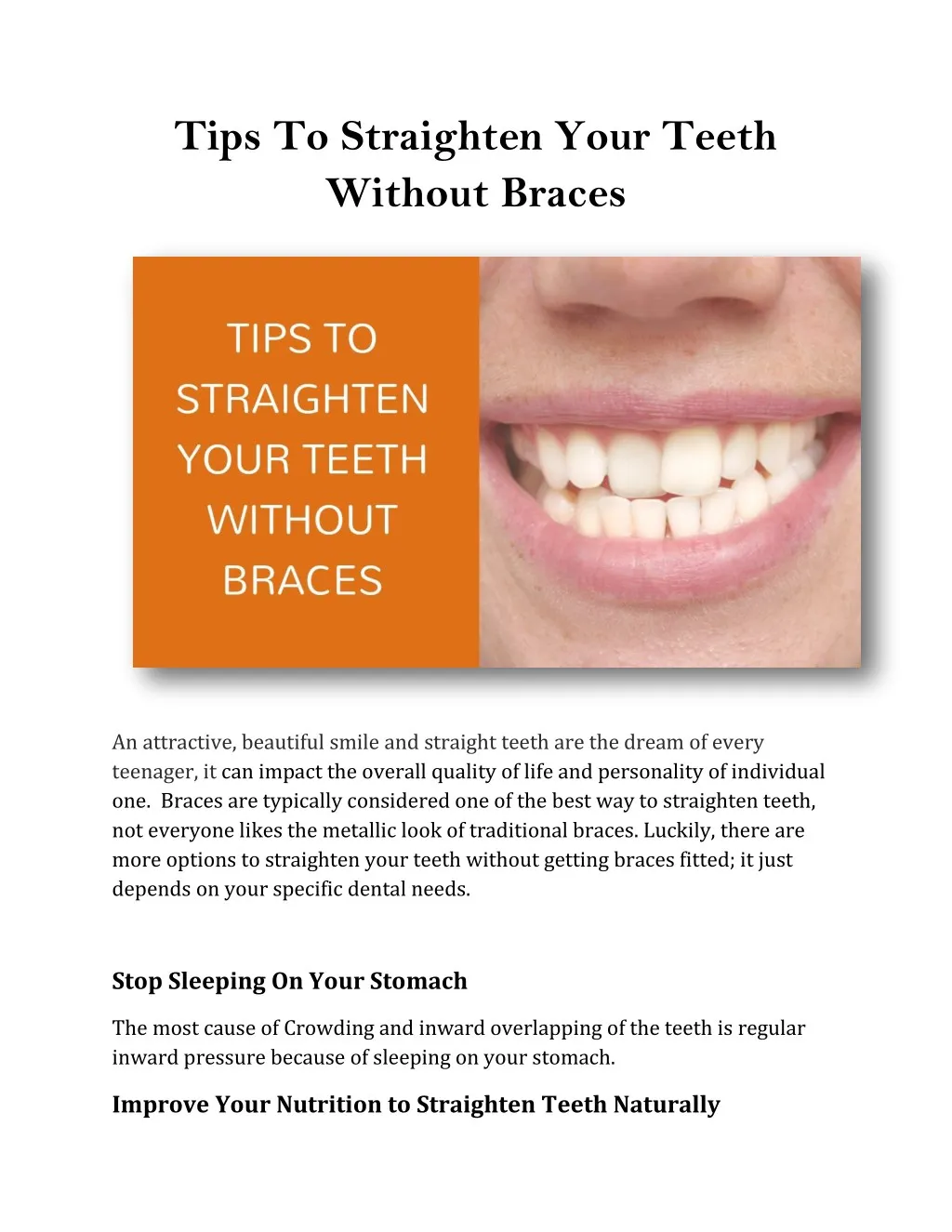 tips to straighten your teeth without braces