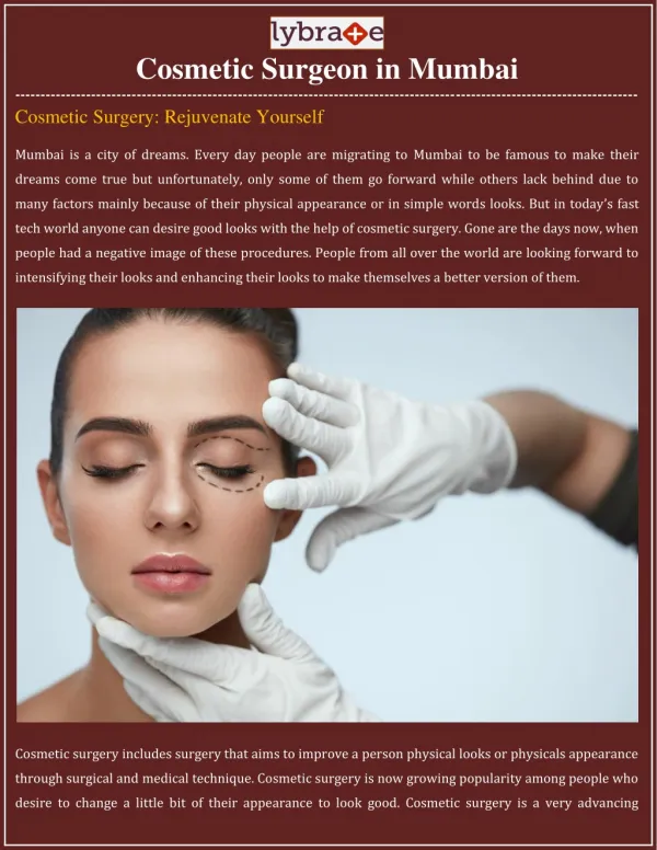 Cosmetic Surgery: Rejuvenate Yourself