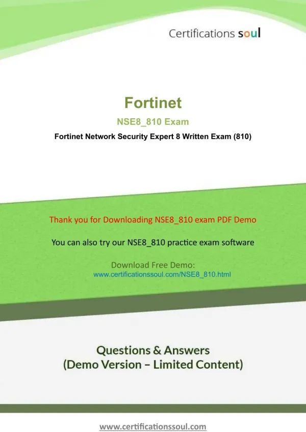 Fortinet Network Security Expert NSE8_810 Fortinet Questions