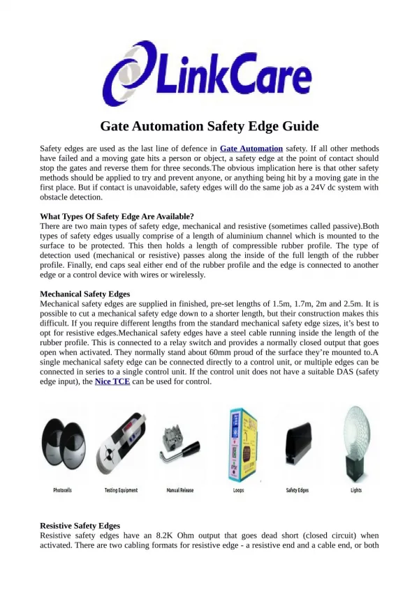 Gate Automation Safety Edge Guide