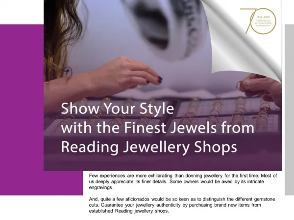 Show Your Style with the Finest Jewels from Reading Jewellery Shops
