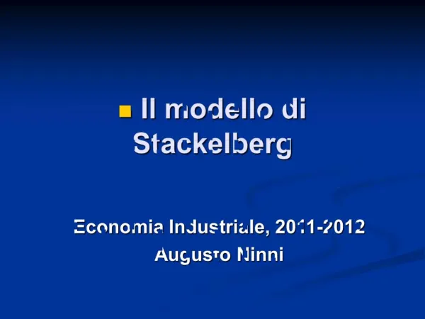 Il modello di Stackelberg