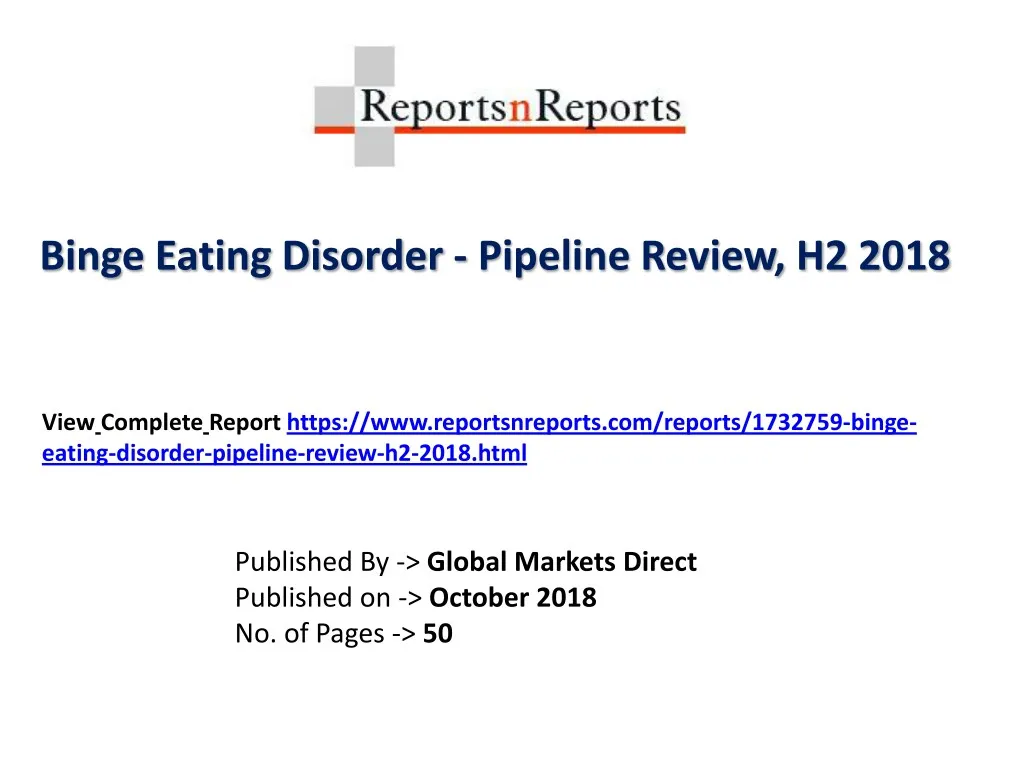 binge eating disorder pipeline review h2 2018