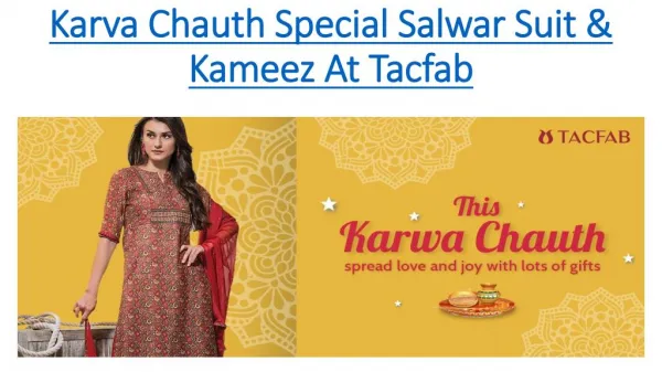 Buy Karva chauth special salwar suit & salwar kameez online at Tacfab