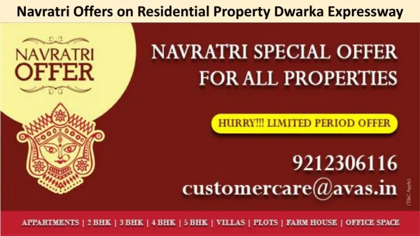 Navratri Offers on Residential Property Dwarka Expressway